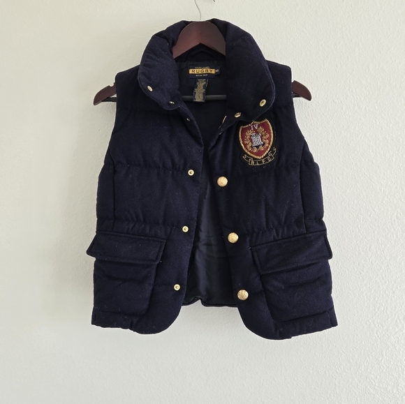 Ralph Lauren RUGBY Wool Down Classic Quilted Vest  Navy color size XS - Picture 10 of 16